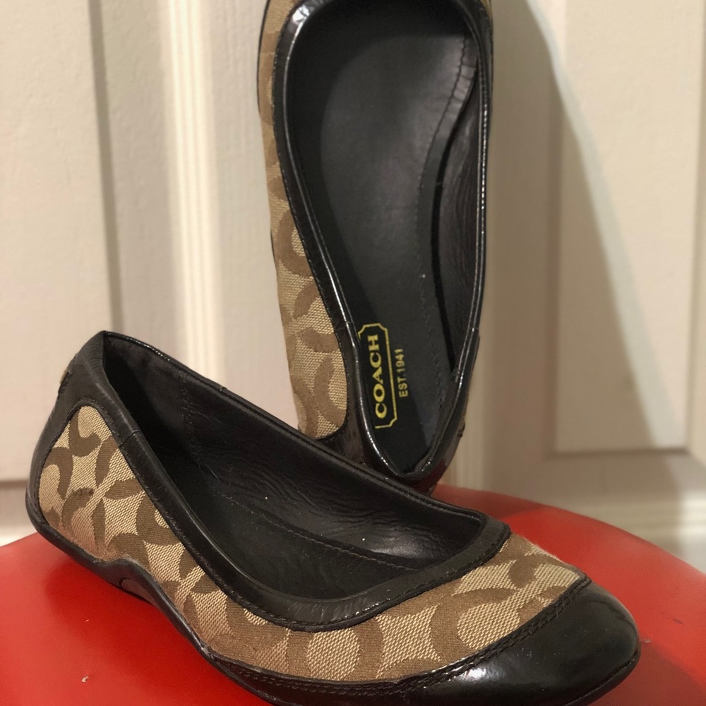 Brown coach flats